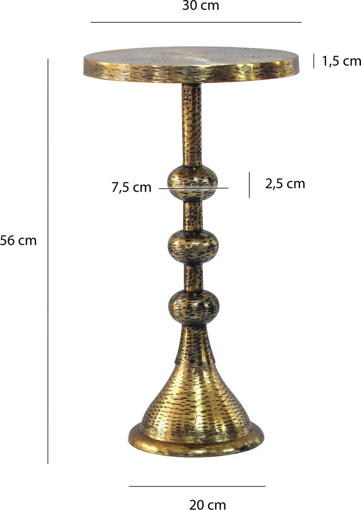 Table d'appoint Orient Handmade en aluminium doré - Artisanat unique - 3
