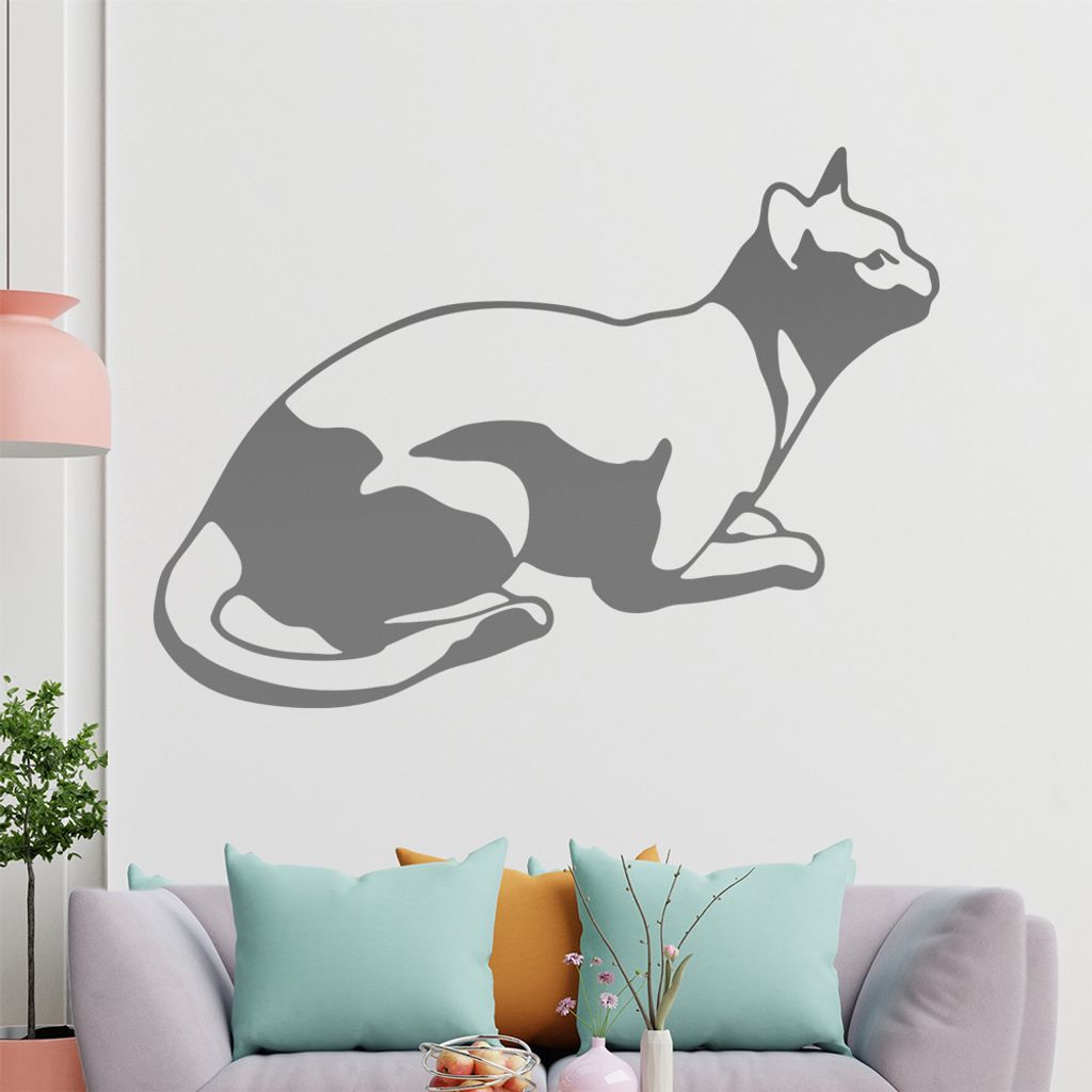 KIWISTAR Katze liegt - Kitty Cat Kater Wandtattoo in 6 Größen - Wandaufkleber Wall Sticker - Dekoration, Küche, Wohnzimmer, Schlafzimmer, Badezi...