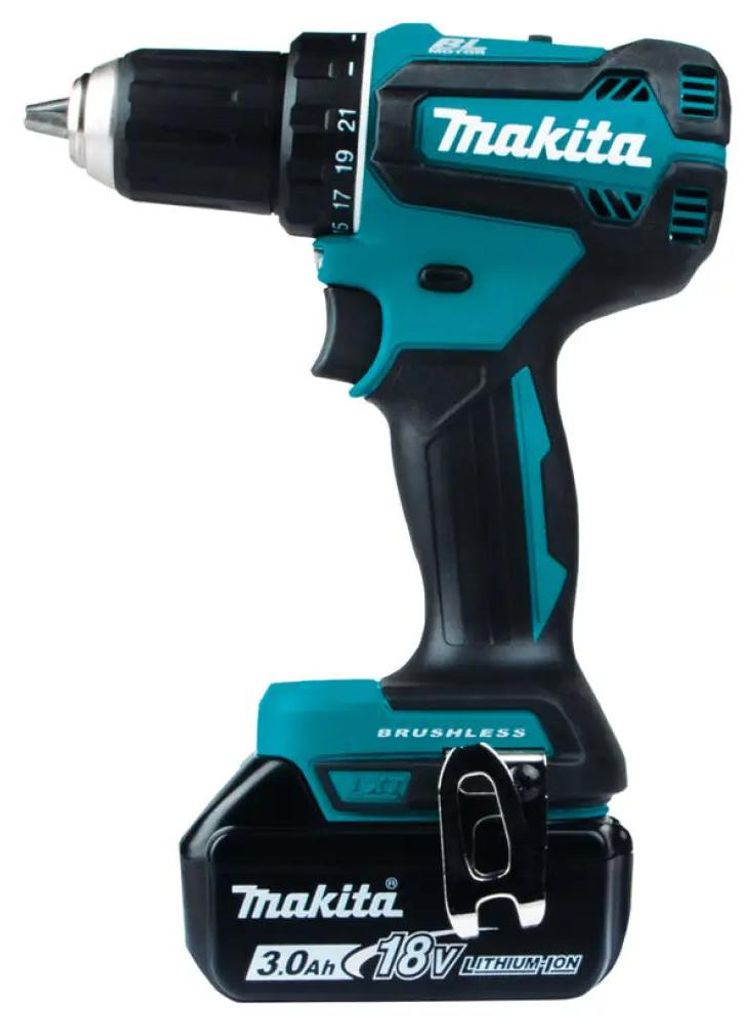 Makita Akku-Bohrschrauber 18V | 2x 3,0 Ah Akkus + Ladegerät Produktbild 