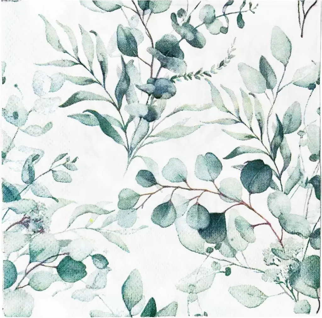 Serviettes de Table Jetables Chic Eucalyptus pour Grand Dîner de 60 - 2