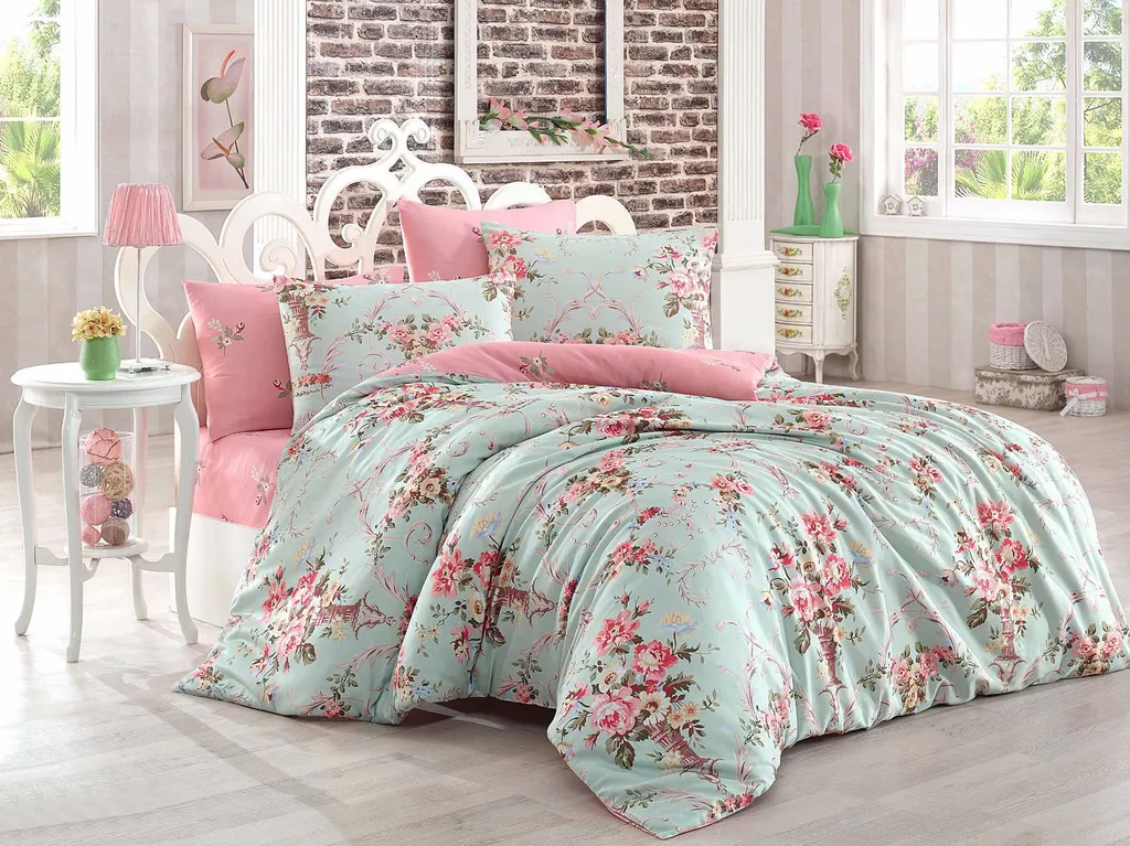Set Letto Cotone Alanur Menta L'Essentiel: Comfort per la Famiglia