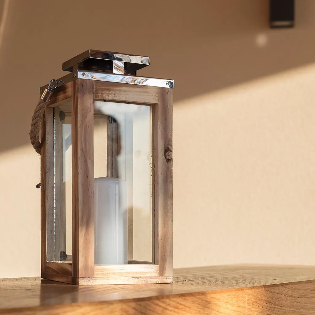 Lampe de Table Bois Lumisky Oaky - Lanterne Décorative Rechargeable