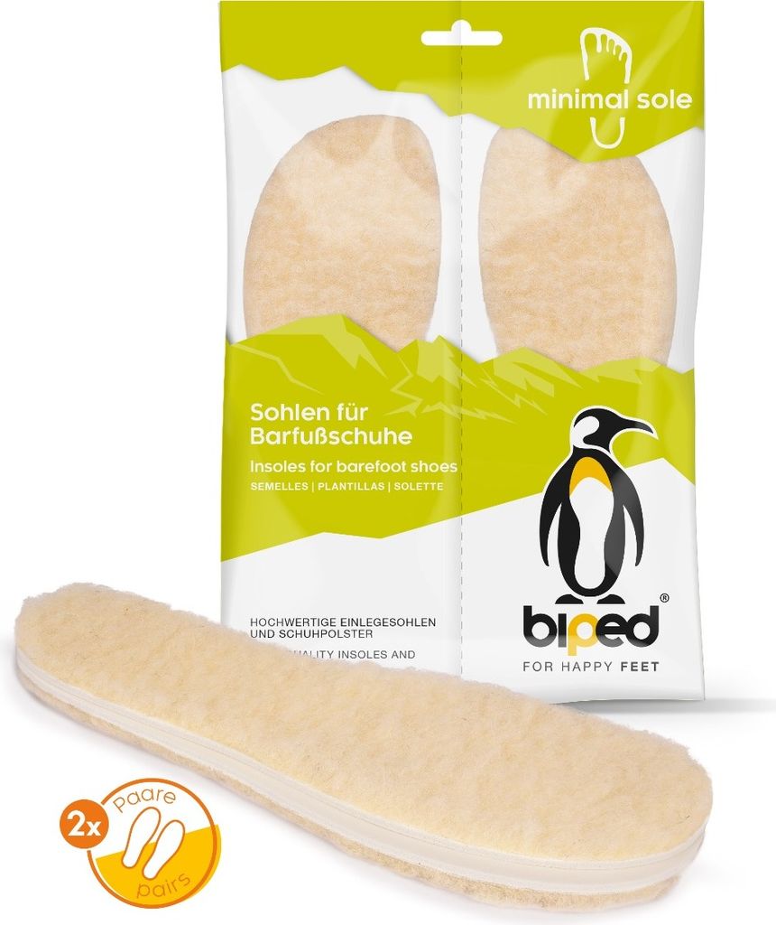 biped minimal sole BURGOS - Wollsohlen - spezielle Form - Produktbild 