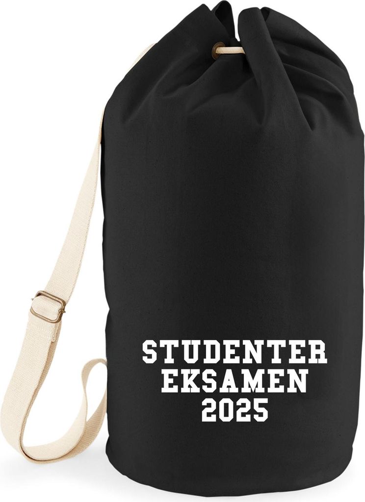 Huuraa Seesack Studentereksamen 2025 Abschluss Dänemark 20 Liter Black Baumwolle Rucksack Geschenkidee