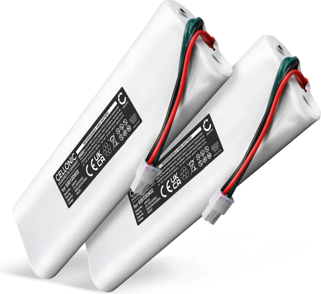 2x CELLONIC Batteria compatibile con Husqvarna Automower 220AC, Automower 230 ACX, 220 AC, 210C, 260 ACX, G2, Solar Hybrid, Solarmower 1996 (535120902, 535120901), 3Ah 18V