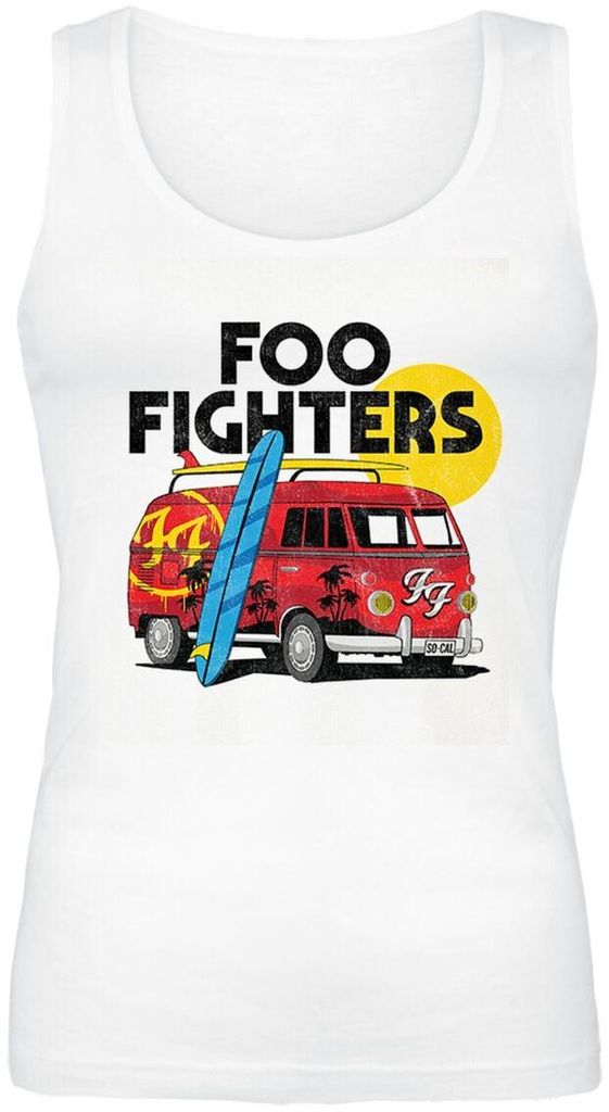 Foo Fighters Top Damen Van weiß Band-Merch, Bands 100% Baumwolle L