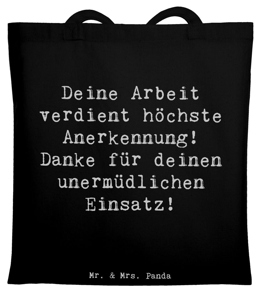 Mr. & Mrs. Panda Tote Bag Spruch Danke Pflegekraft - Schwarz - Geschenk, Tasche, besondere Momente, sagen, Fürsorge, Shopping, Schultasche, Juteta...