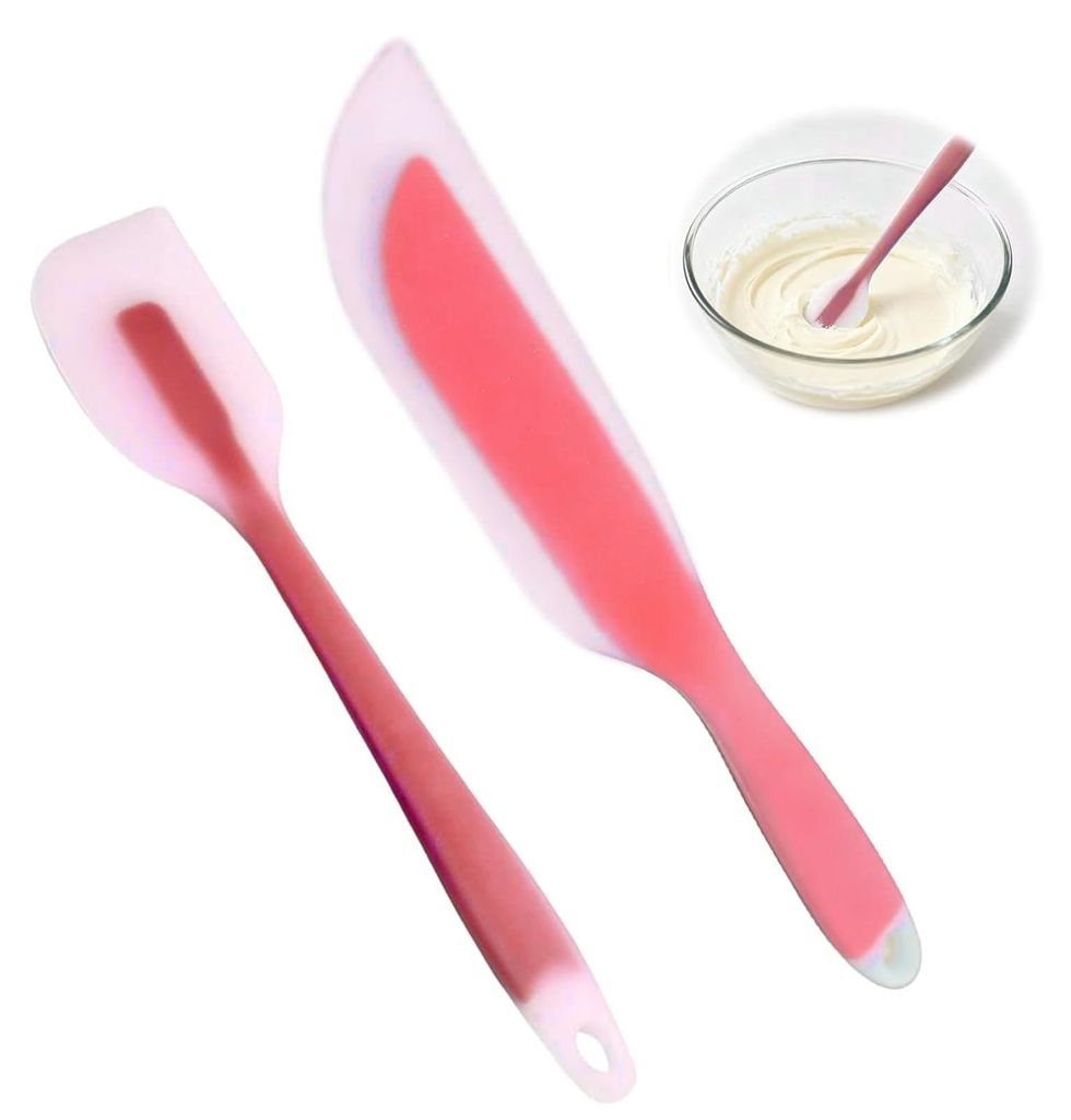 2-teiliges Set flexibler Silikonspatel, 27/21 cm hitzebeständiger Silikon-Teigschaber, flexibler Silikonspatel zum Rühren von Schüsseln, Backen ...