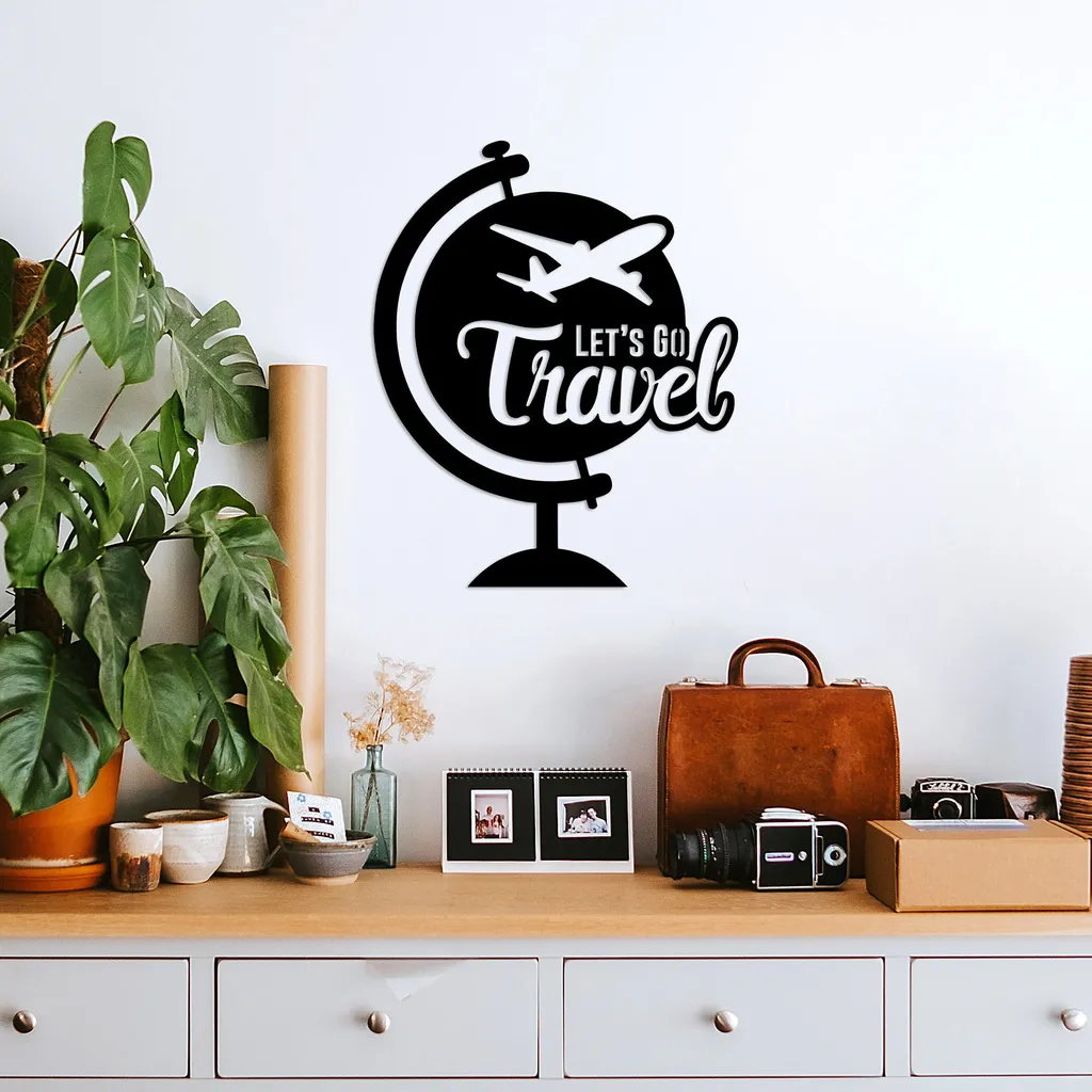 Decorazione da Parete Wallity Let'S Metallo Nero 57x70 cm Moderno