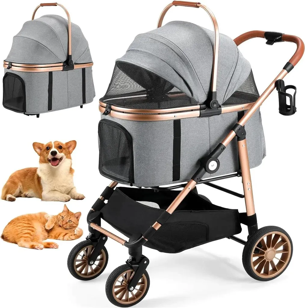 Poussette de transport animaux 25kg portable - Sortie Ville et Parc