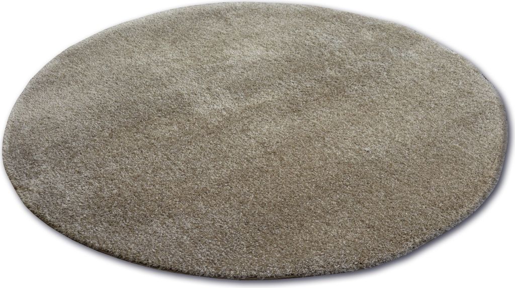 Teppich Kreis SHAGGY MICRO dunkelbeige beige rund 100 cm