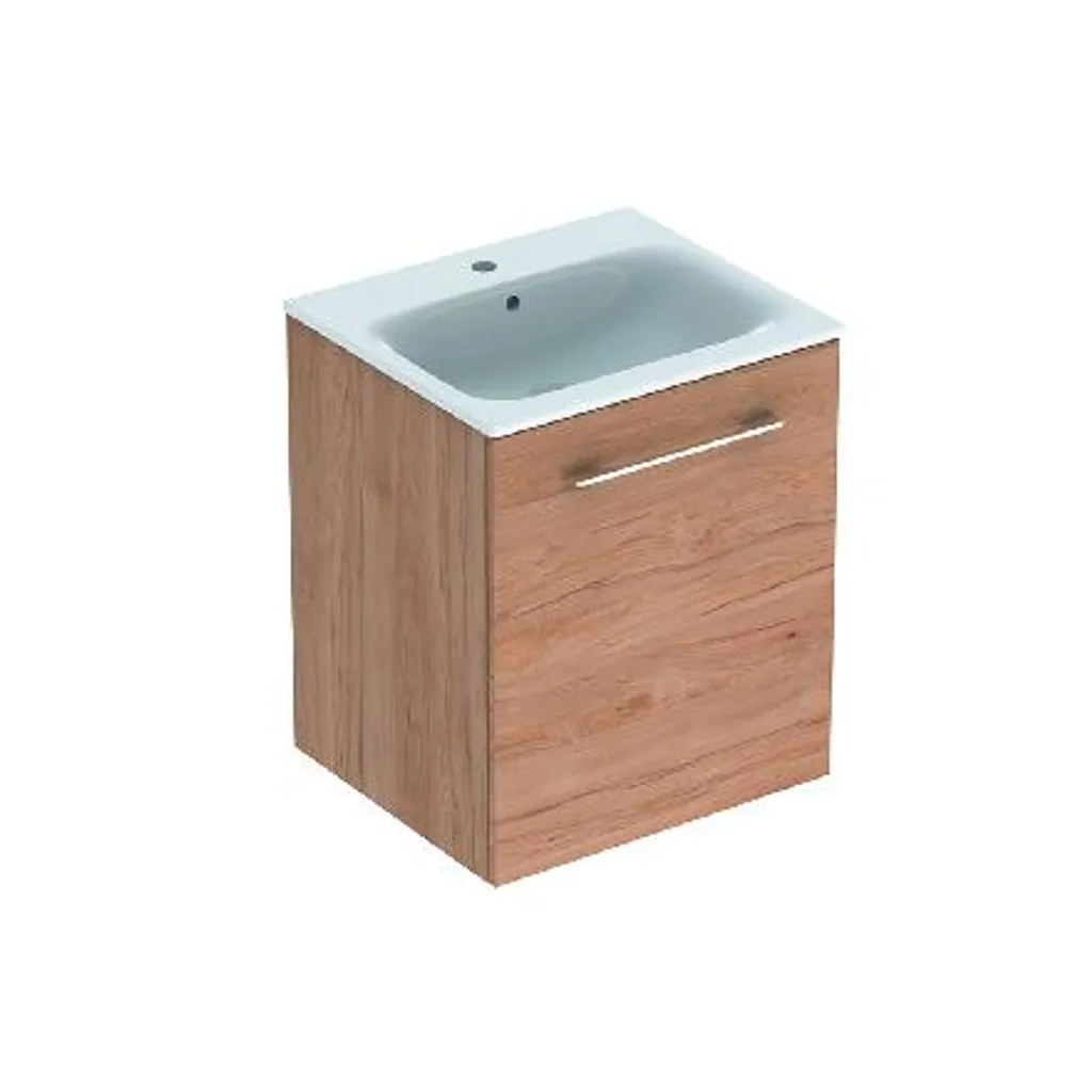 Meuble de salle de bain 63cm Geberit Selnova Square Noyer 1 porte