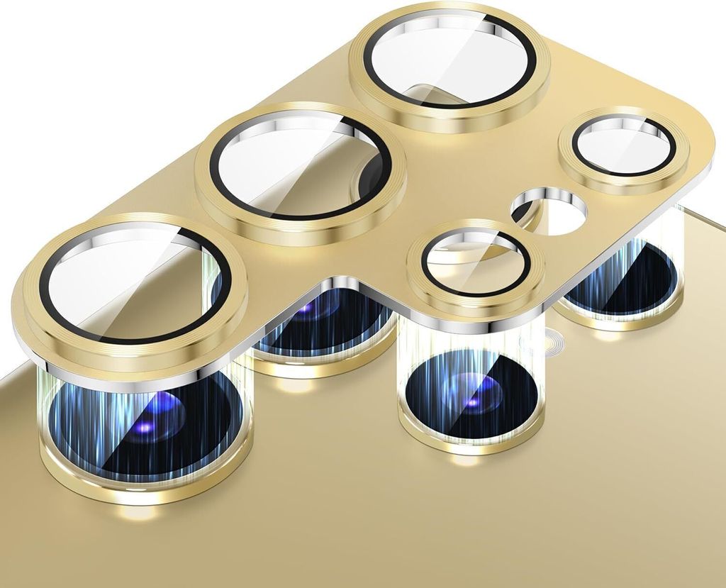 3D Kameraglas für Samsung Galaxy S24 Ultra Schutz Panzerfolie Titan Hartglas Gelb