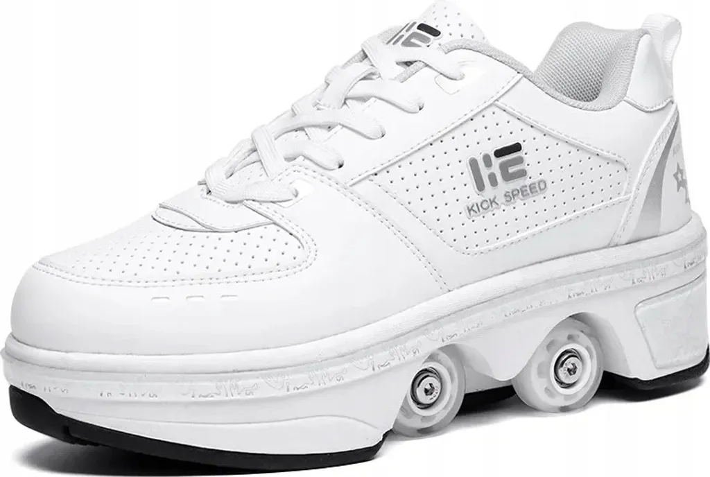 Chaussures à roulettes blanches pour loisirs urbains et glisse T42