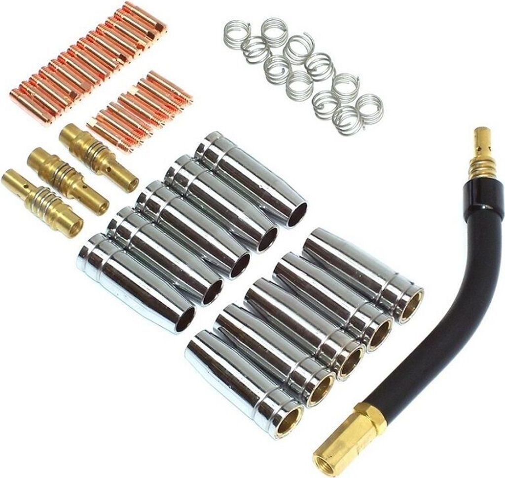Brennerteileset 46 tlg MB15 MIG MAG Stromdüsen 0,8 Schlauchpaket Brennerhals