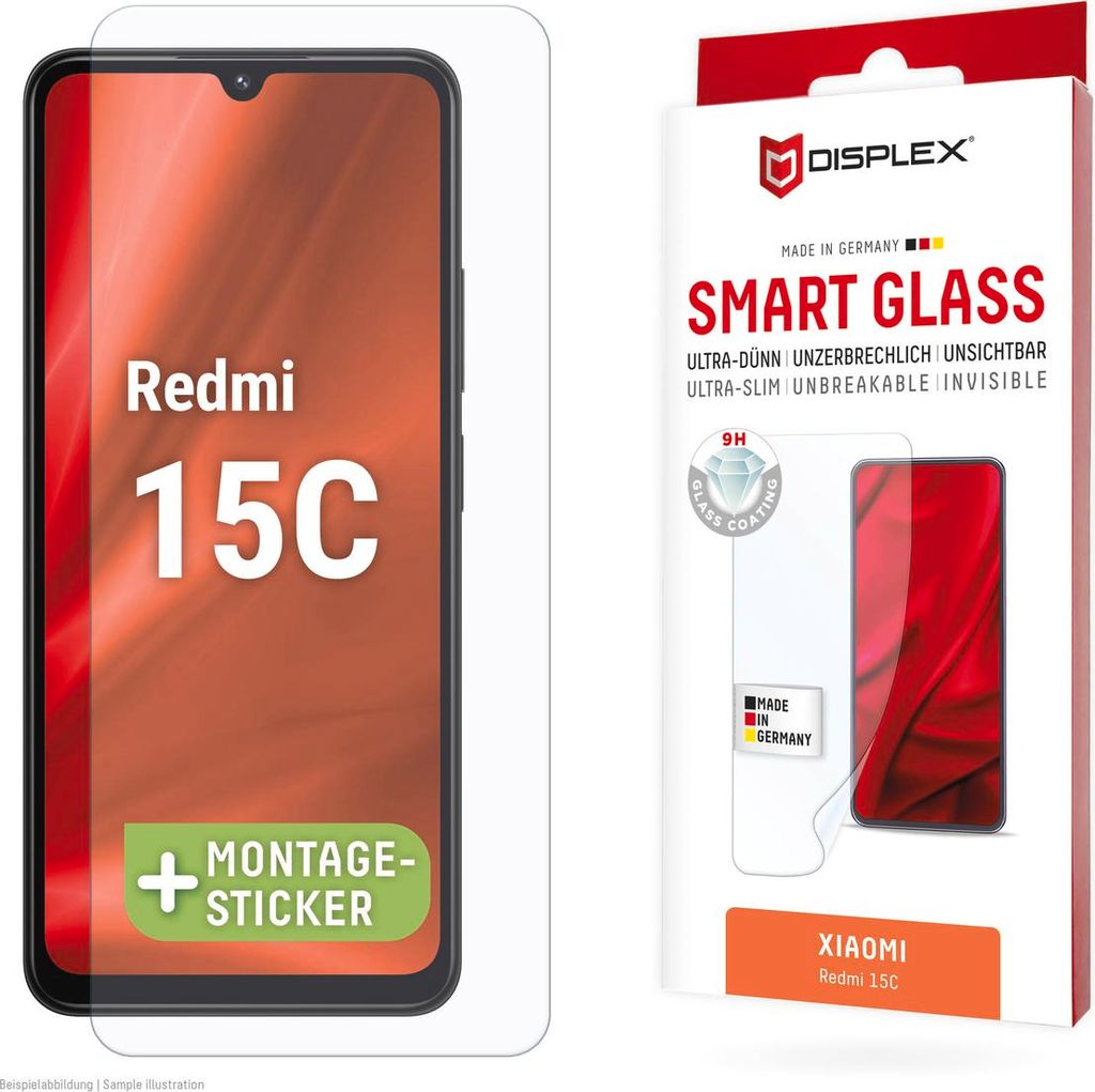 Displex Smart Glass (9H) für Xiaomi Redmi 15C, Produktbild 
