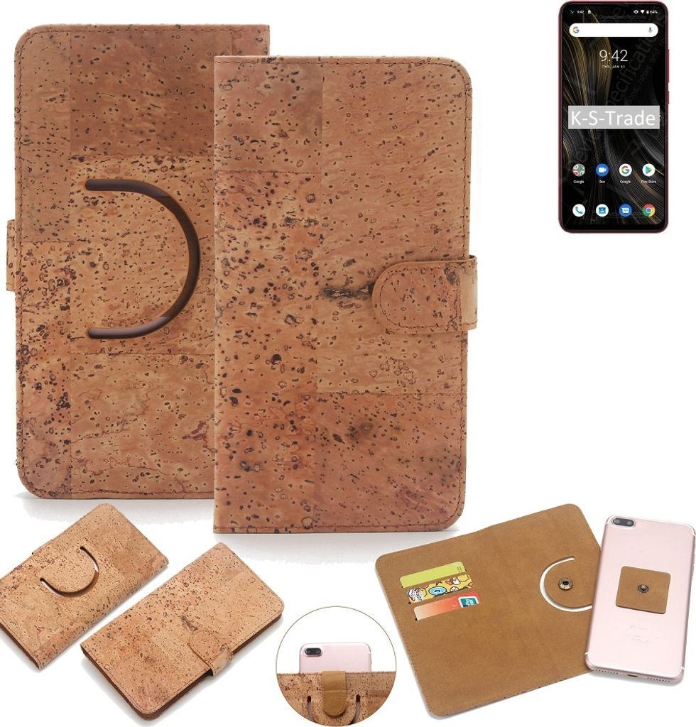 K-S-Trade Handy Hülle Schutz Hülle kompatibel mit UMIDIGI Power 3 Handyhülle Schutzhülle Korkhülle Kork-Hülle 1x