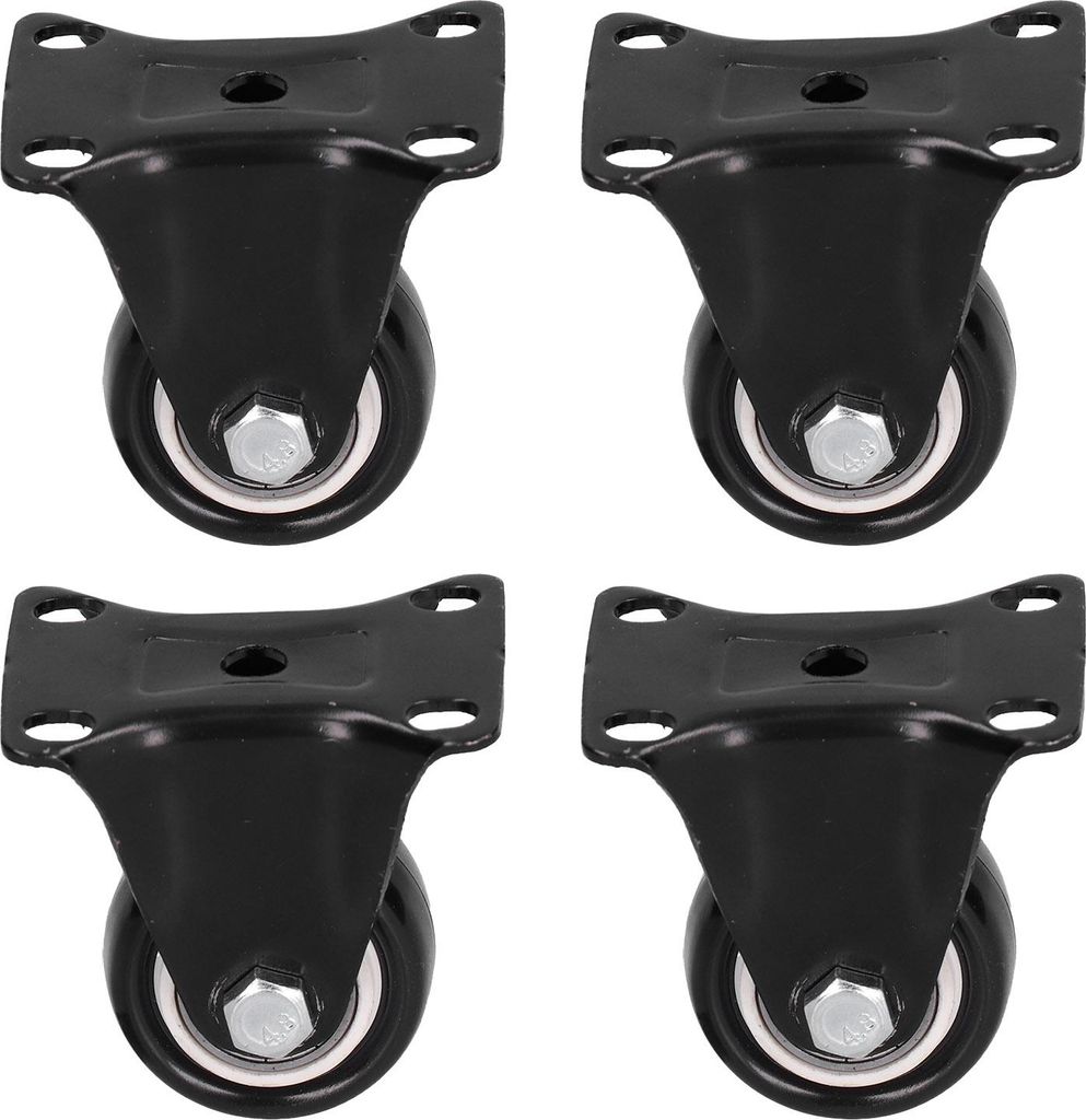 4 Stück Schwerlast-Lenkrollen, 40 mm Durchmesser, Lenkrollenzubehör für Wagen, Koffer und Werkzeugkästen, Schwarz
