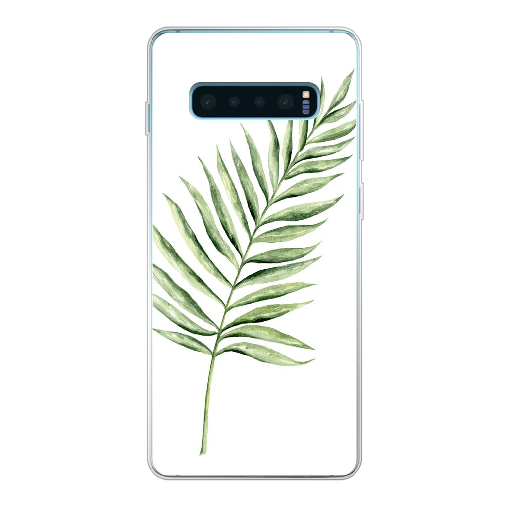 MuchoWow Handyhülle Schutzhülle Hülle für Samsung Galaxy S10 Plus Pflanze - Aquarell Silikon Softcase Handy Hülle - Schutzhülle