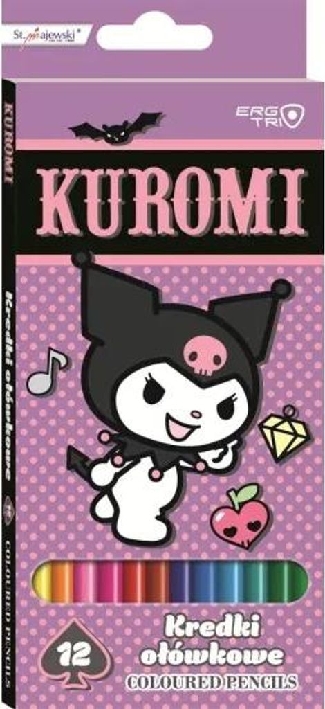 Kuromi Dreikant-Buntstifte, 12 Farben, für Kinder