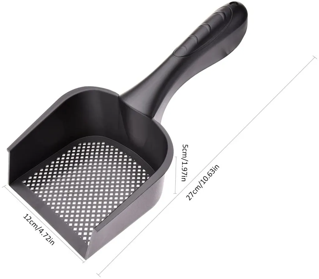 Paletta Robusta per Gatti e Cani - Setaccio Plastica Nera 27cm - 6