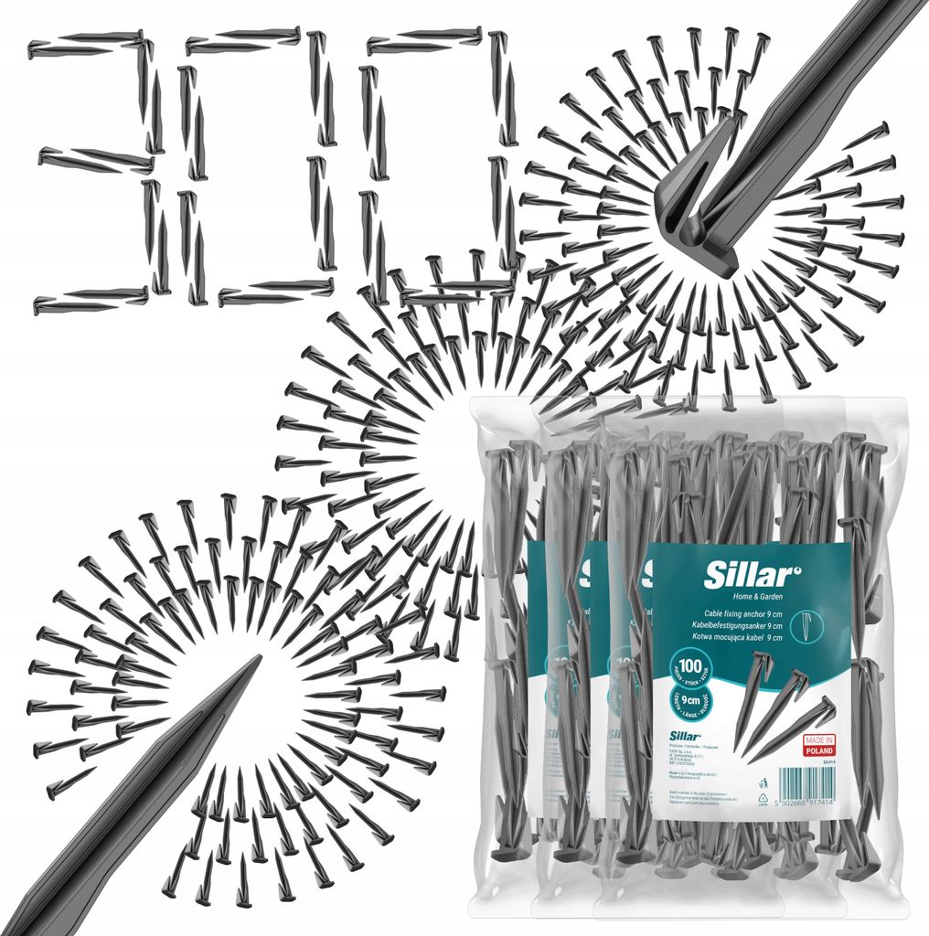 300X Sillar Pins Ankerstifte Für Das Kabel Des Mähroboters Kabel