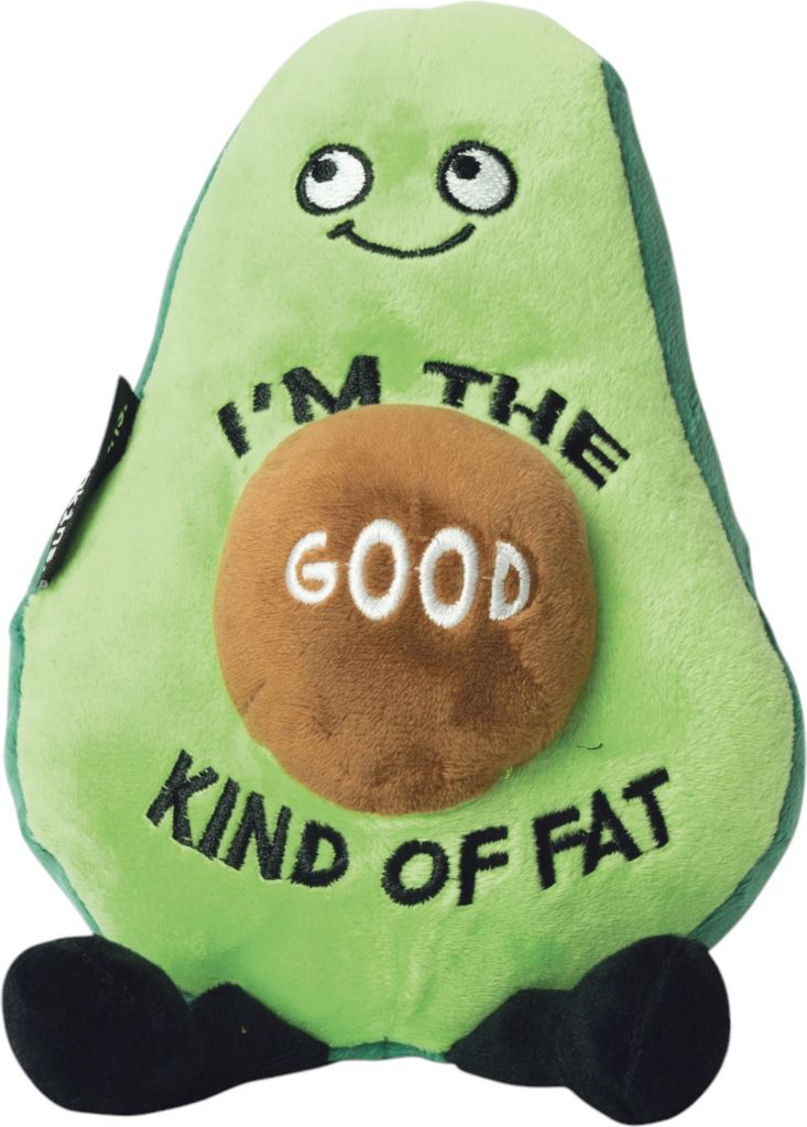 Punchkins Avocado Kuscheltier mit dem Spruch I'm The Good Kinda Fat
