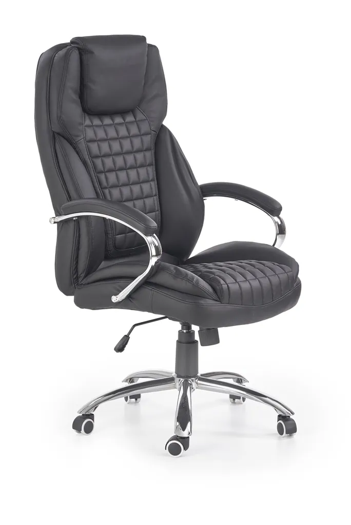 Fauteuil de bureau King - Siège ergonomique haut de dossier en cuir noir