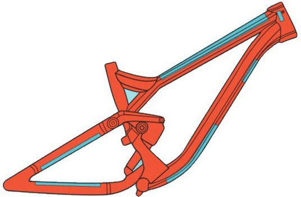 Ridewrap Essential Rahmenschutzaufkleber Rot Rot One Size