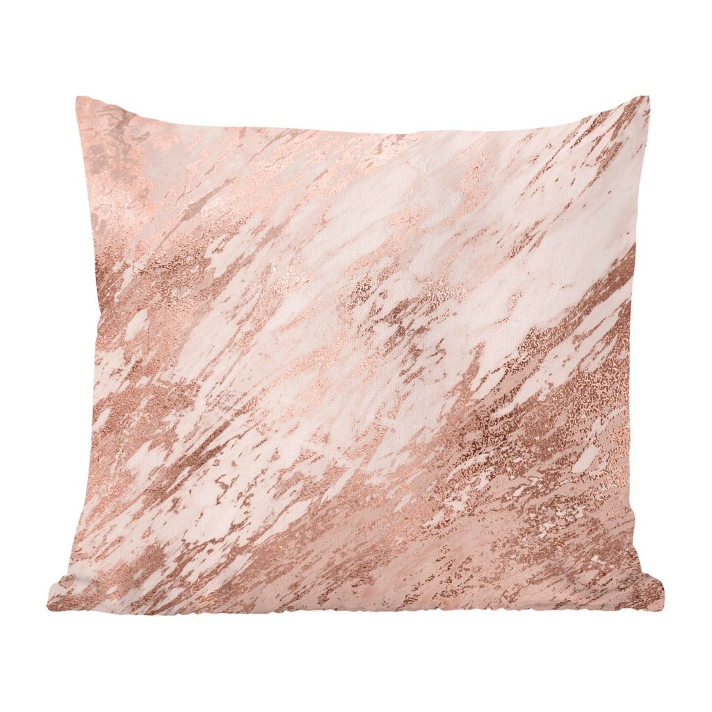 MuchoWow Zierkissen Sofakissen Wohnzimmer Dekokissen 60x60 cm Marmor - Rosa - Muster - Sitzfläche - Foto Polster