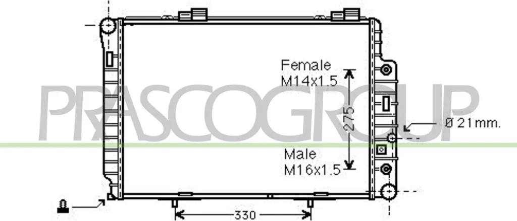 Radiateur PRASCO en aluminium haute densité pour Mercedes 2025002203