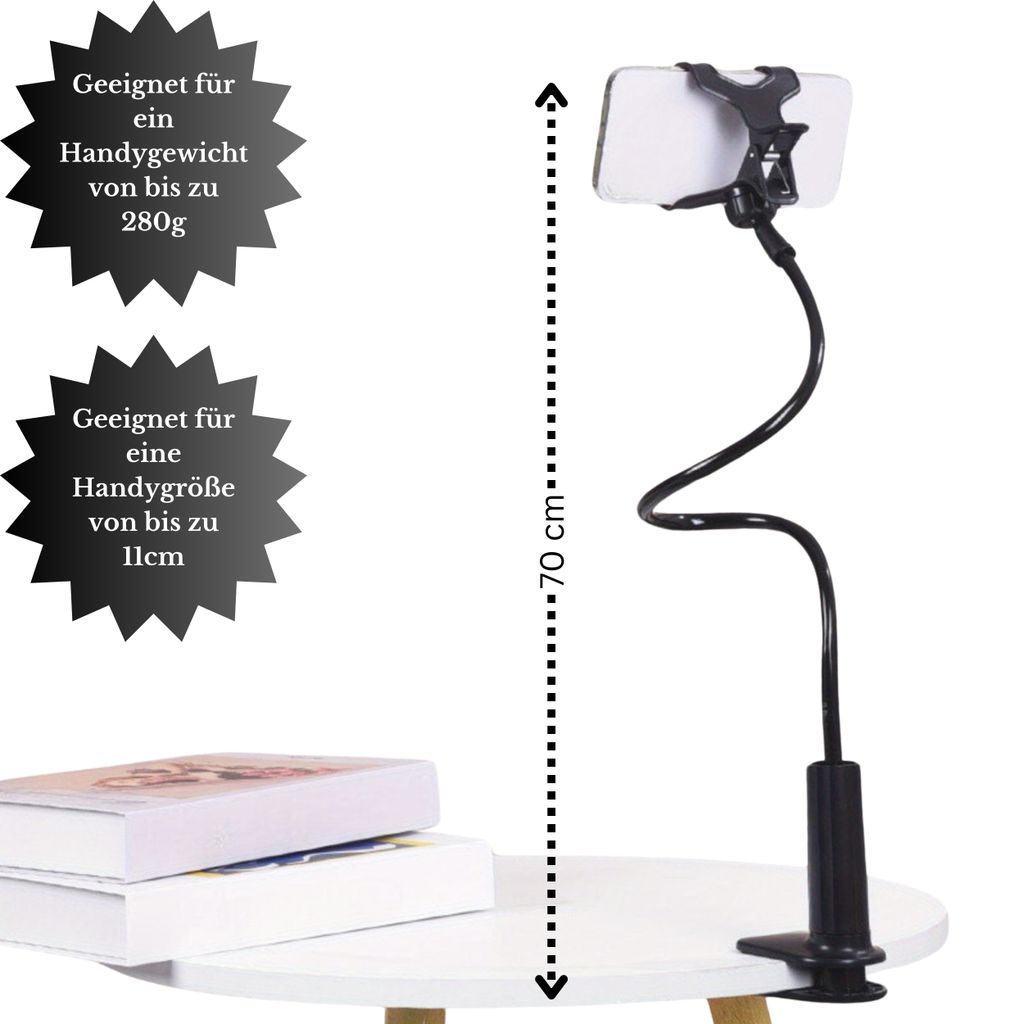 Schwanenhals-Handyhalterung Mit MagSafe – Magnetisch, Verstellbar, Mit Klemme Für Bett & Tisch