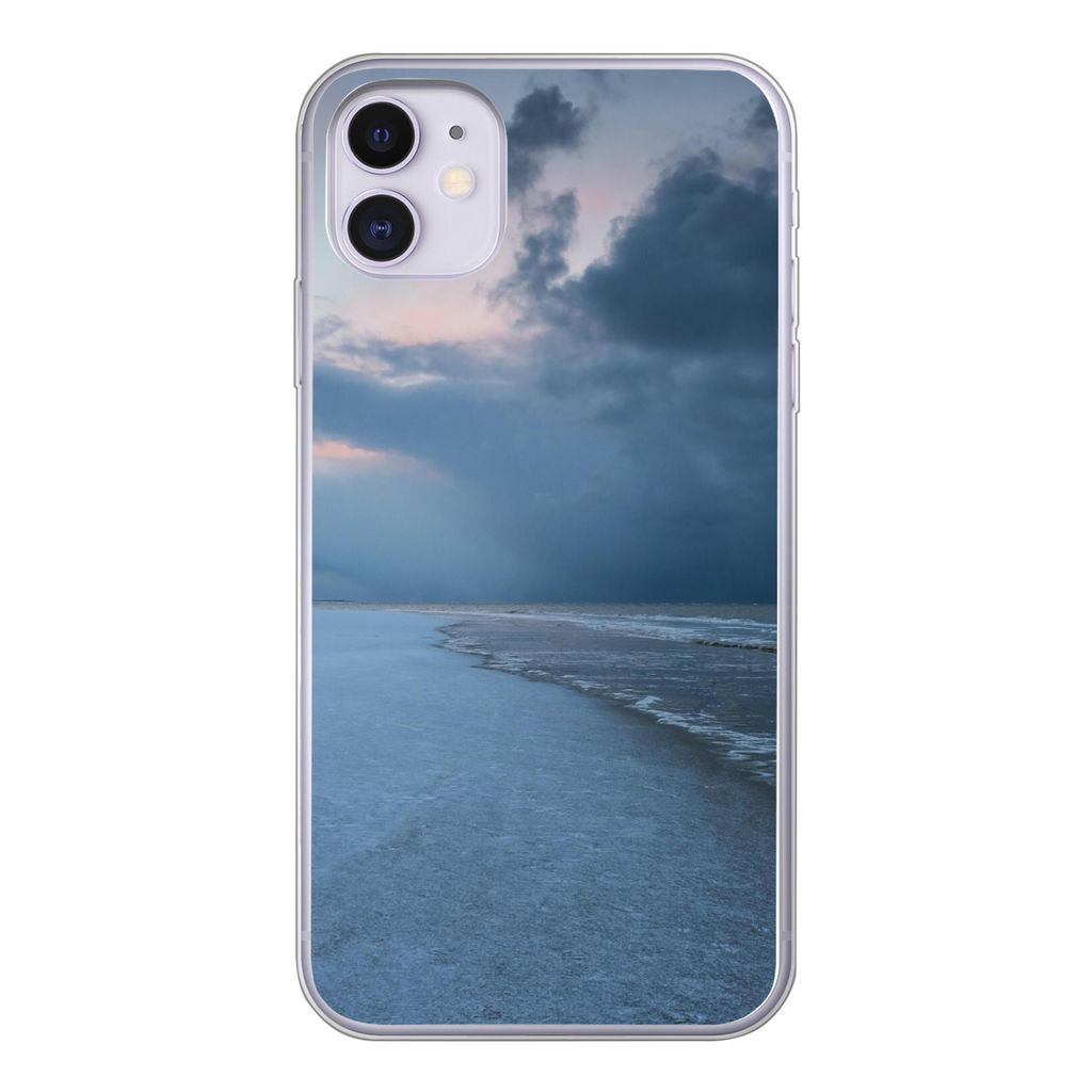 MuchoWow Handyhülle Schutzhülle Hülle für iPhone 11 Nordsee - Sturm - Wasser Silikon Softcase Handy Hülle - Handytasche