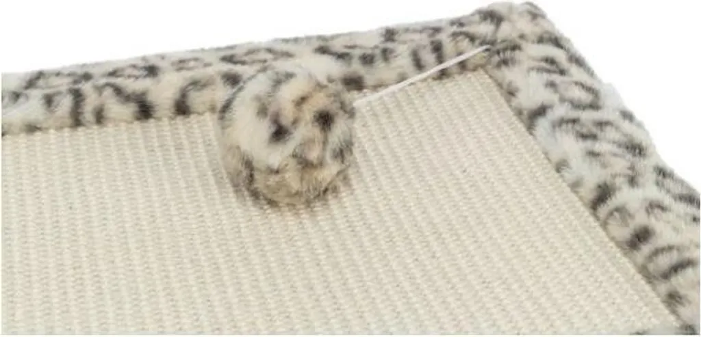 Tappeto graffiante in sisal e peluche TRIXIE LEO, 55 x 35 cm, color crema con stampa leopardata, retro antiscivolo