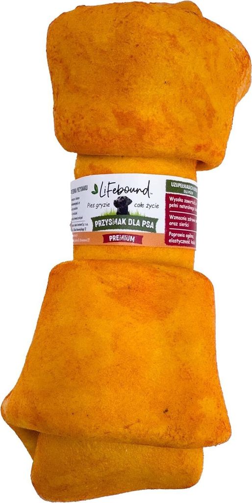 IMKERSHOP Kauartikel für Hunde – Hundesnack – In Form eines Knochens – Sicher – Kalbsleder, Geschmack Pizza, Größe 20/23 cm