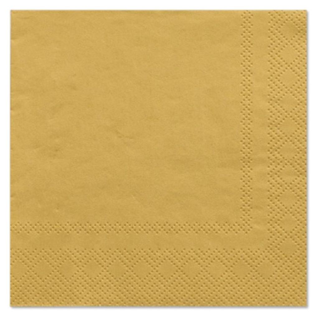 PAPSTAR Servietten 1/4-Falz, 25x25 cm gold, 3-lagig | Folie Produktbild 