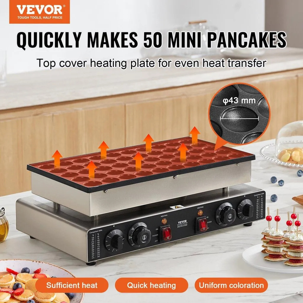 Machine Mini Crêpes Hollandaises pour Buffet et Réception 1700W - 2