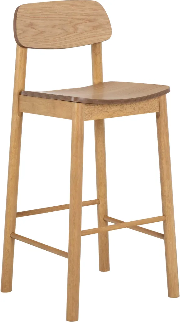 Barlow tabouret de bar bois naturel chaise haute de cuisine scandinave