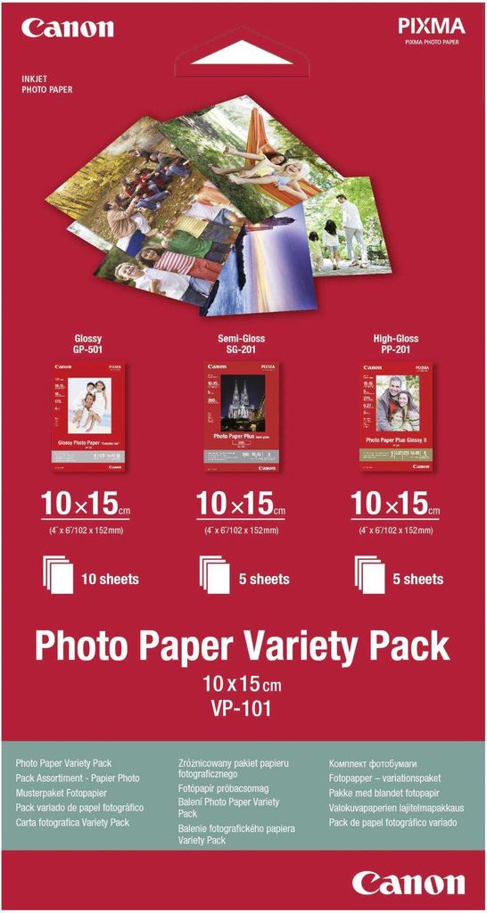 Canon VP-101 Fotopapier Musterpaket Postkarte – 20 Blatt