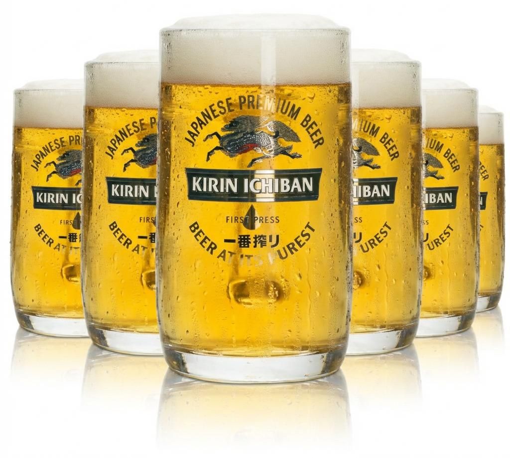 6x Kirin Ichiban Bier Glas 0,3l Krug Pint japanische Beer Produktbild 