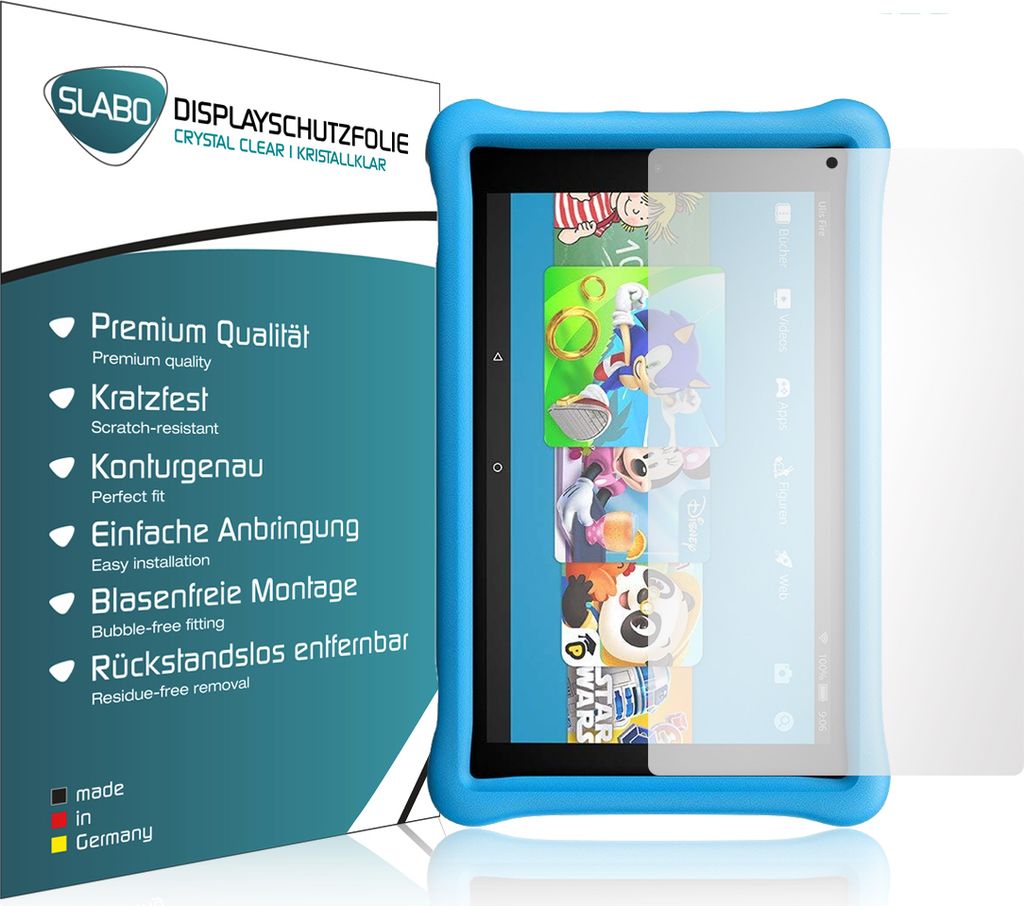 2x Slabo Displayschutzfolie für Amazon Fire HD 10 Kids Edition (2017) | Amazon Fire HD 10 Kids Edition-Tablet (2019) KLAR "Crystal Clear" Displayf...