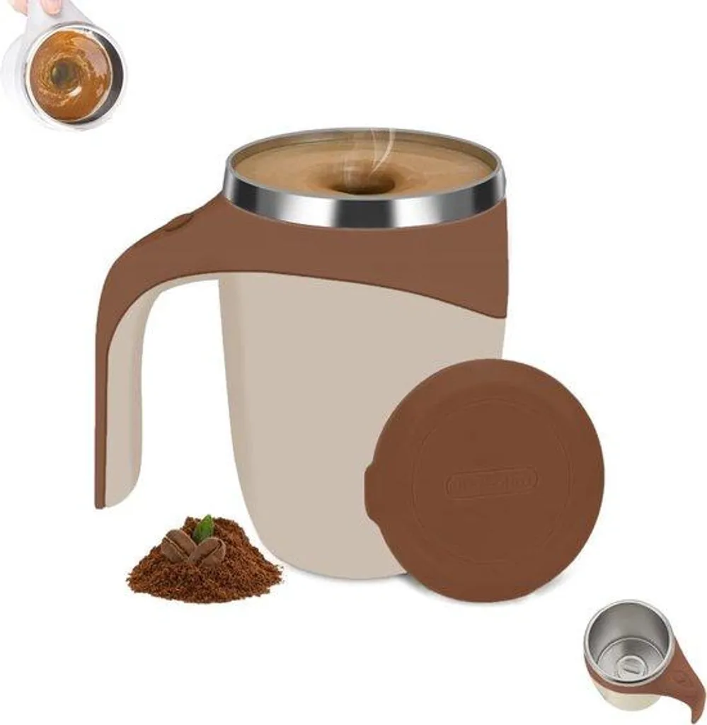 Thermos magnétique automatique avec paroi isolante en inox brossé