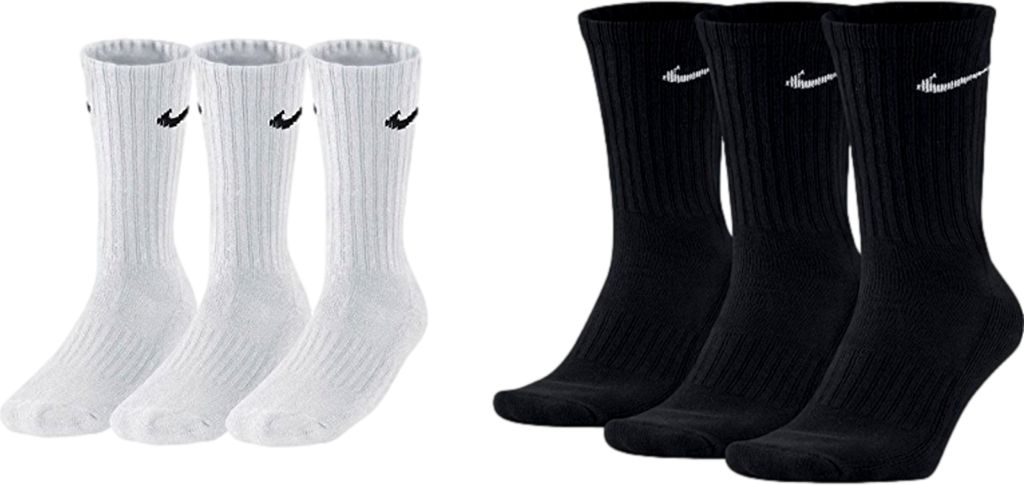 6 Paar Nike Herren Damen Socken SX4508 - Farbe: weiß schwarz - Größe: 38-42