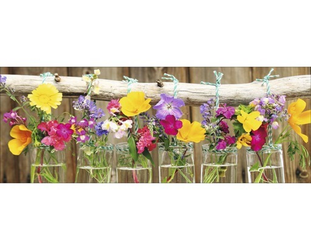 Glasbild Plants In Vases II 80x30 cm
