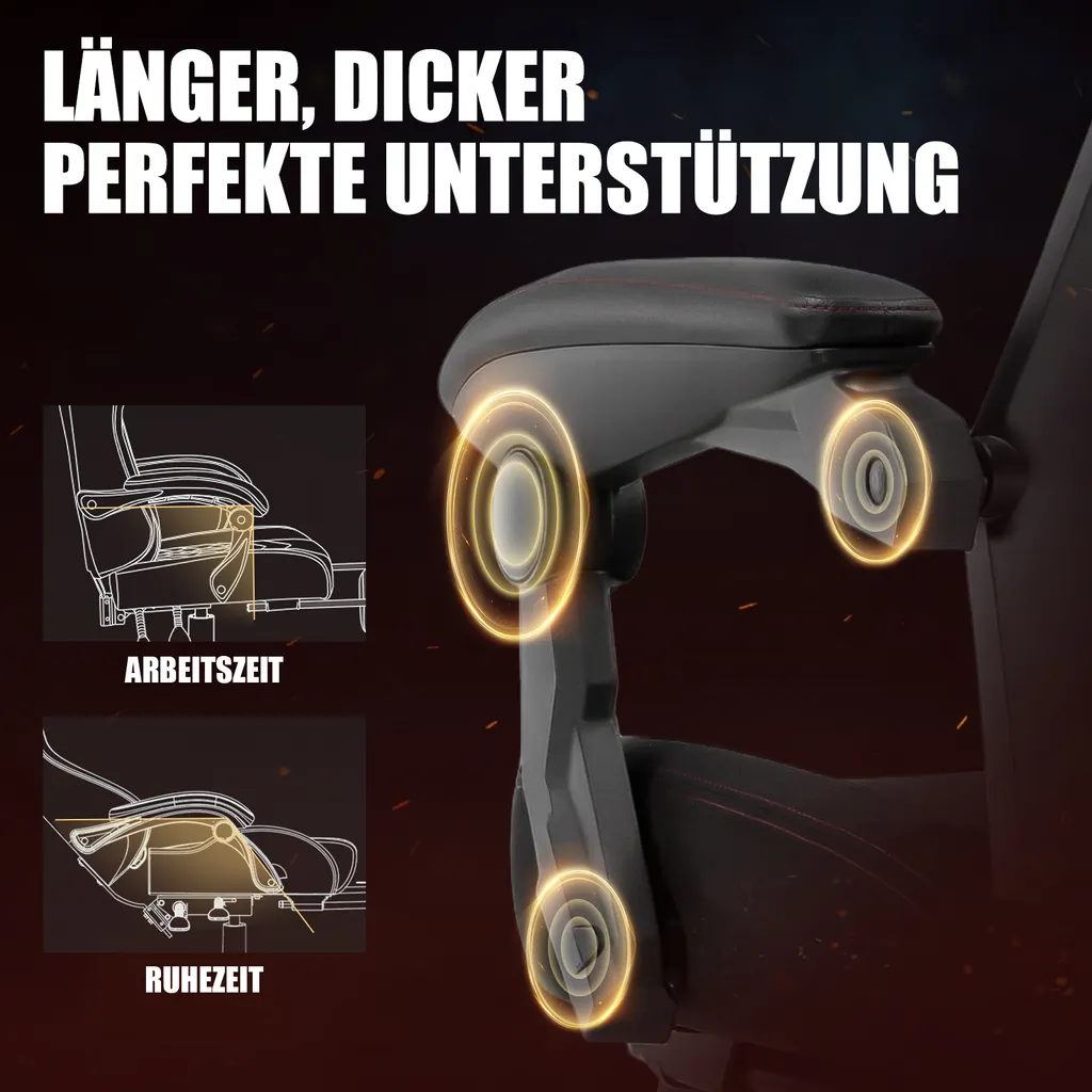 Poltrona Gaming GTPLAYER Rosso Tessuto: Relax e Studio in Casa - 5
