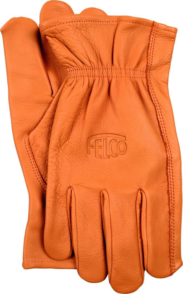 FELCO 703 Durchstichfeste Handschuhe Größe L aus hellbraunem Leder