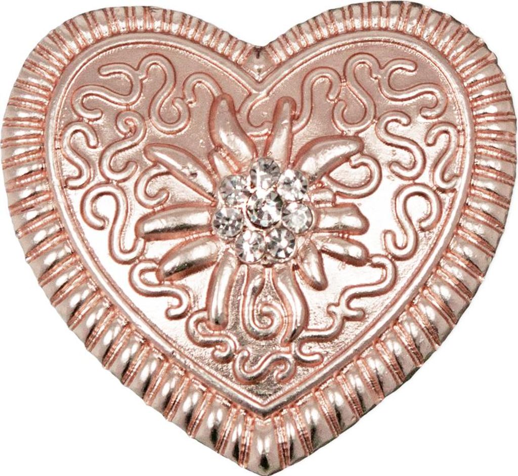 Magnet Brosche Tuchhalter - Roségold Herz Ornament
