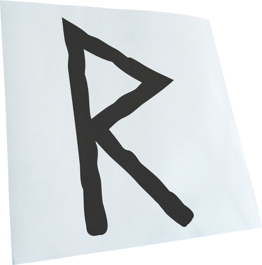 Kiwistar - Autoaufkleber - Futhark RAIDHO Rune - Neon Matt - Aufkleber für Auto Kfz Fahrrad, LKW, Truck Mofa