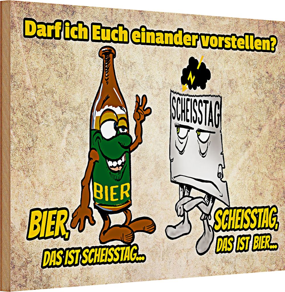 Holzschild Spruch 30x20cm darf ich euch vorstellen Bier