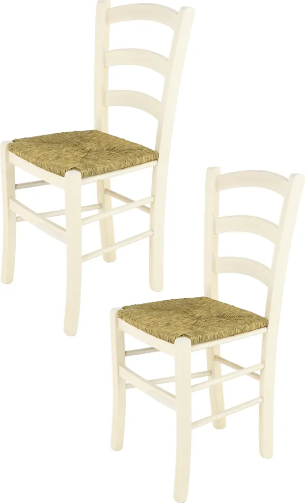 Tommychairs Set 2 Sedie VENICE Legno Faggio Laccato Bianco